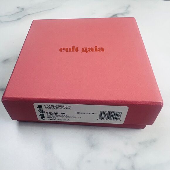 Cult Gaia Nora Choker Freshwater Keshi Pearls Gold Tone Lobster Clasp 3 Strand - Picture 5 of 11